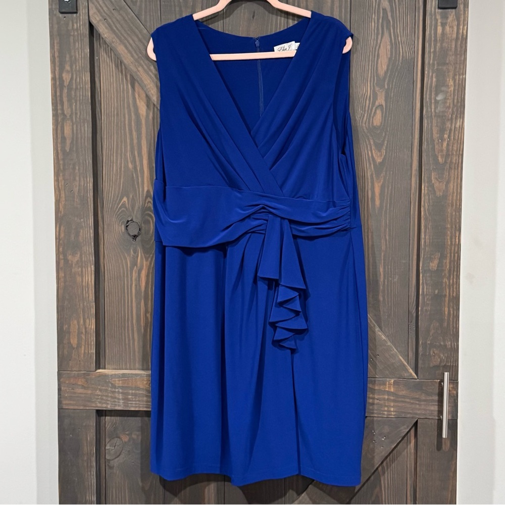 Eliza J Women’s Royal Blue Sleeveless‎ Faux Wrap Dress Size 20W